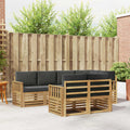 Outdoor-Sofagarnitur 7 pcs Weiß und Anthrazit