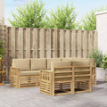 Outdoor-Sofagarnitur 7 pcs Weiß und Beige 247 x 128,5 x 73 cm