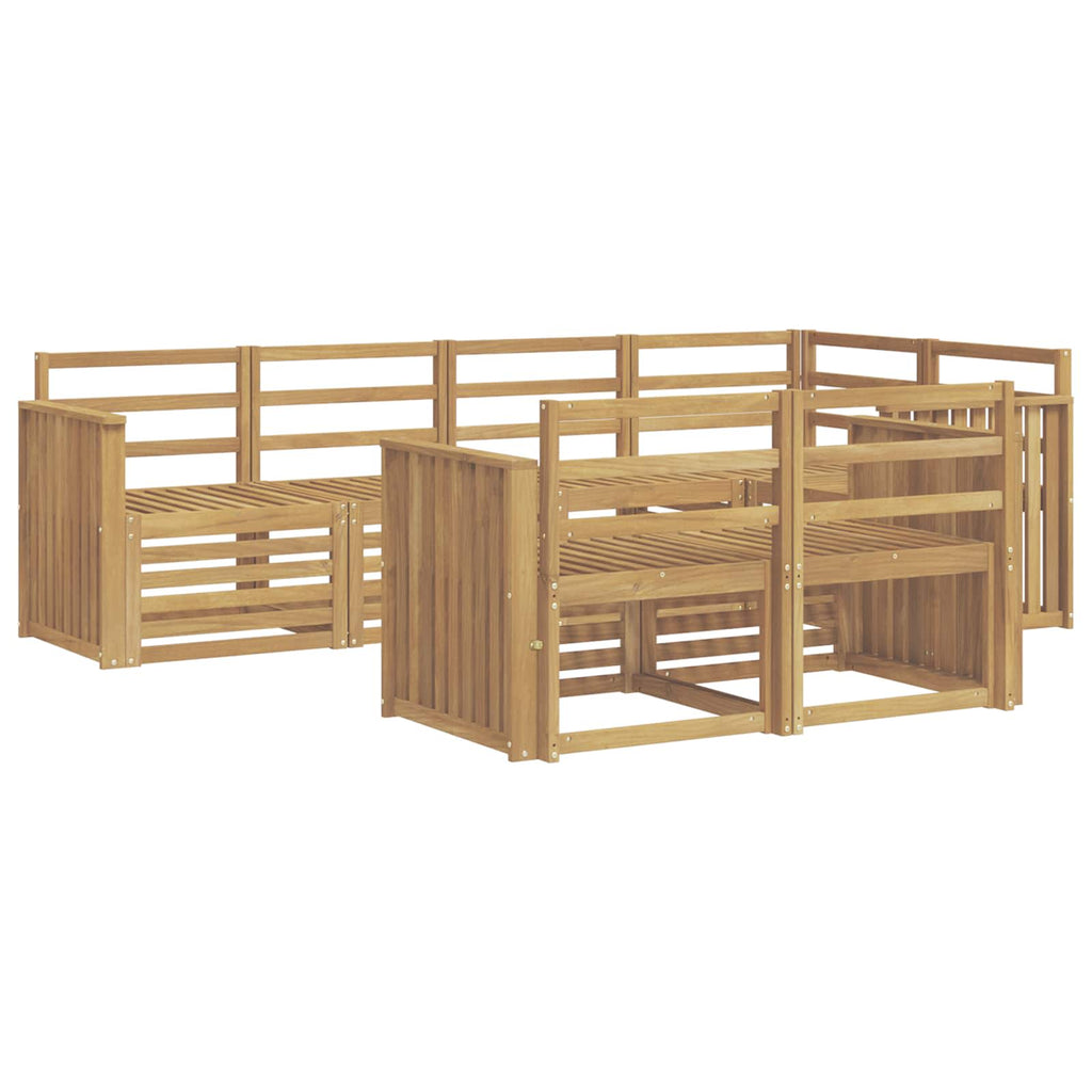 Outdoor-Sofagarnitur 7 pcs Weiß 247 x 128,5 x 73 cm