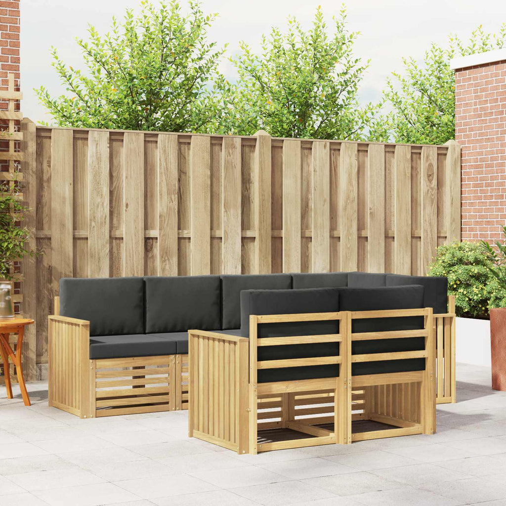 Outdoor-Sofagarnitur 7 pcs Weiß und Anthrazit