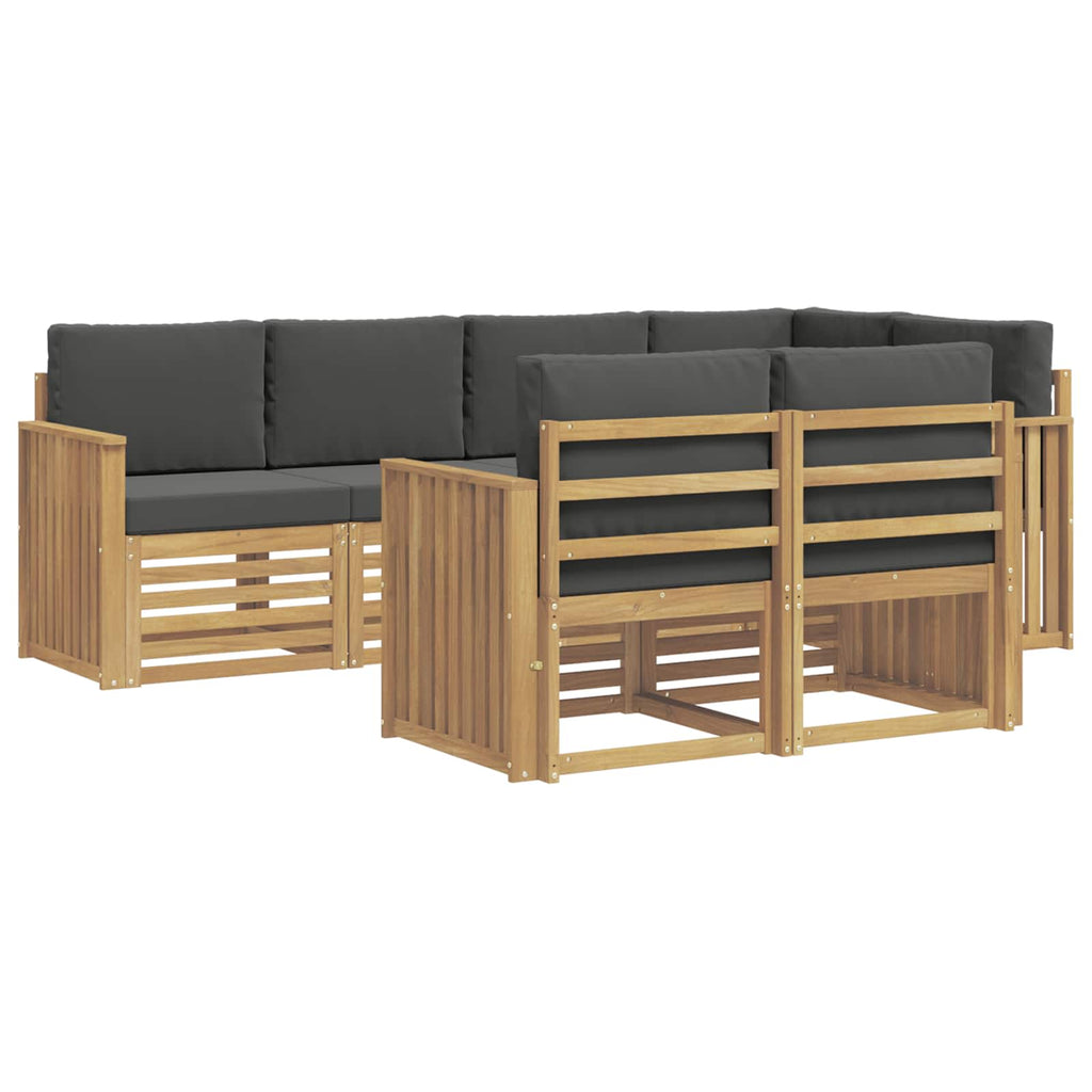 Outdoor-Sofagarnitur 7 pcs Weiß und Anthrazit