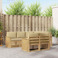Outdoor-Sofagarnitur 7 pcs Weiß und Beige 247 x 128,5 x 73 cm