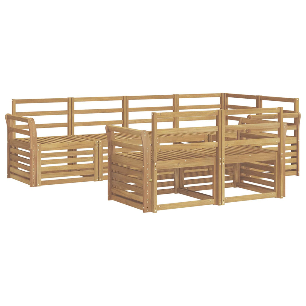 Outdoor-Sofagarnitur 7 pcs Weiß 249 x 130,5 x 73 cm