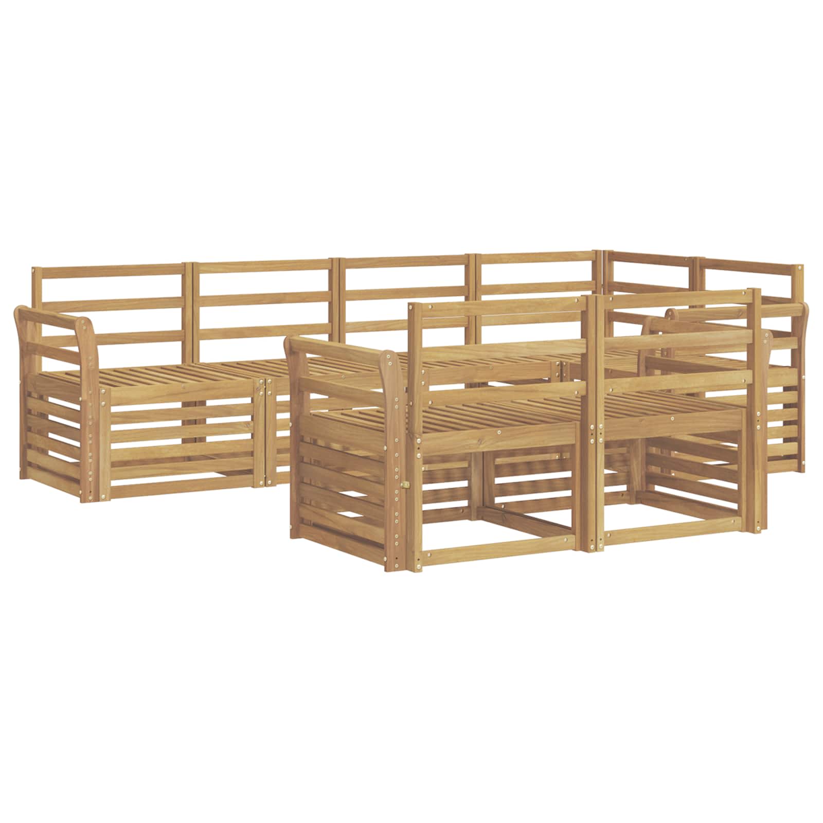 Outdoor-Sofagarnitur 7 pcs Weiß 249 x 130,5 x 73 cm