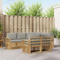 Outdoor-Sofagarnitur 7 pcs Weiß und Hellgrau