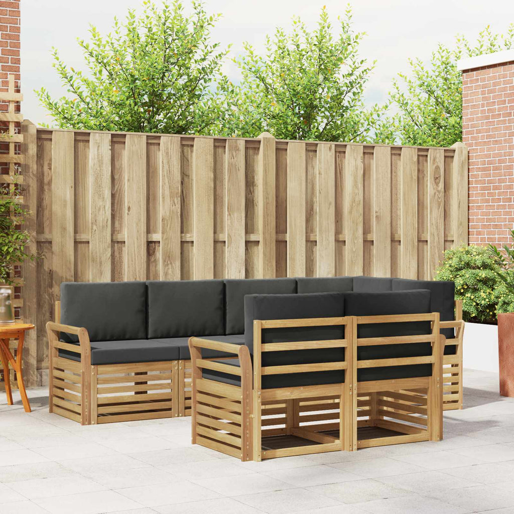 Outdoor-Sofagarnitur 7 pcs Weiß und Anthrazit