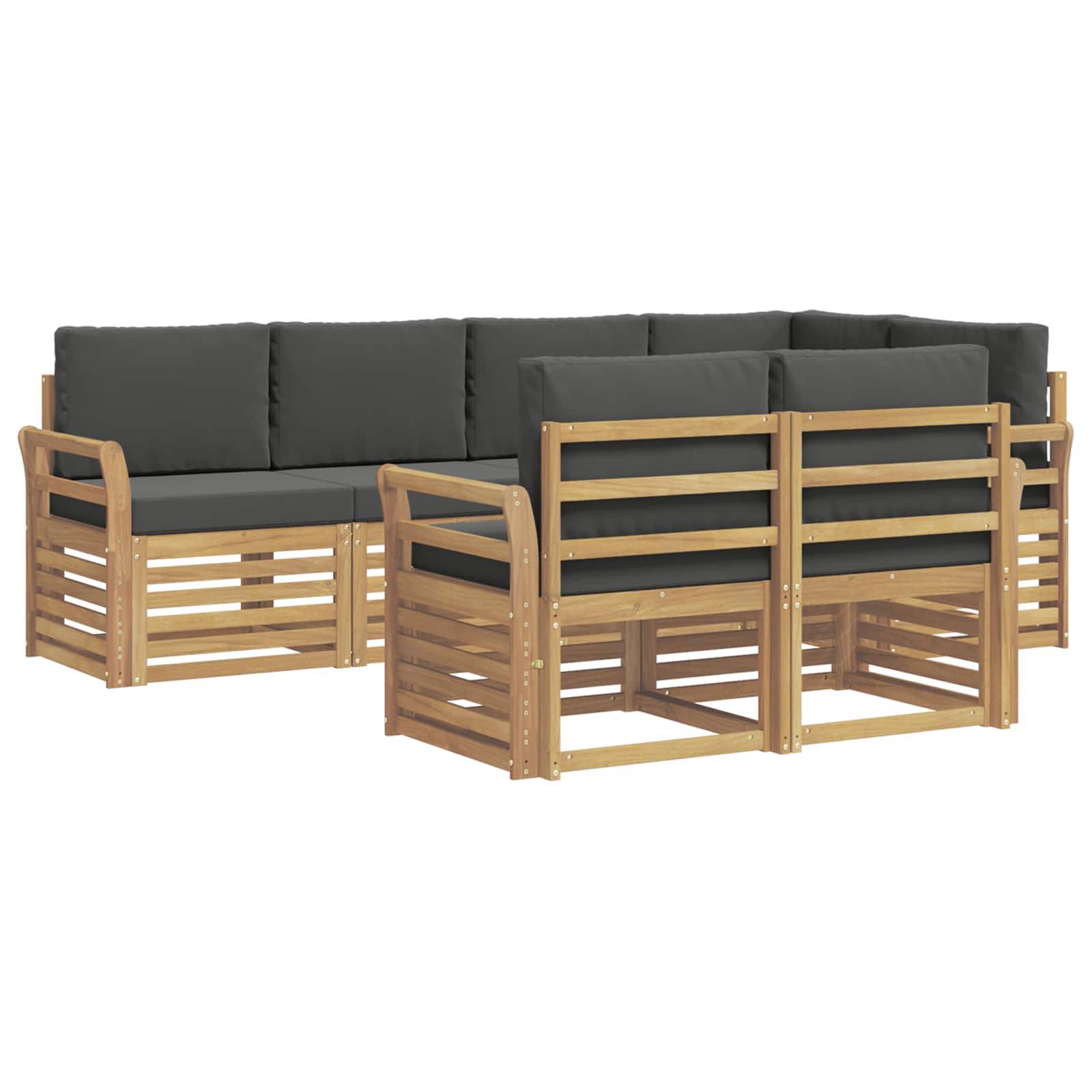 Outdoor-Sofagarnitur 7 pcs Weiß und Anthrazit