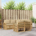 Outdoor-Sofagarnitur 7 pcs Weiß und Beige 249 x 130,5 x 73 cm