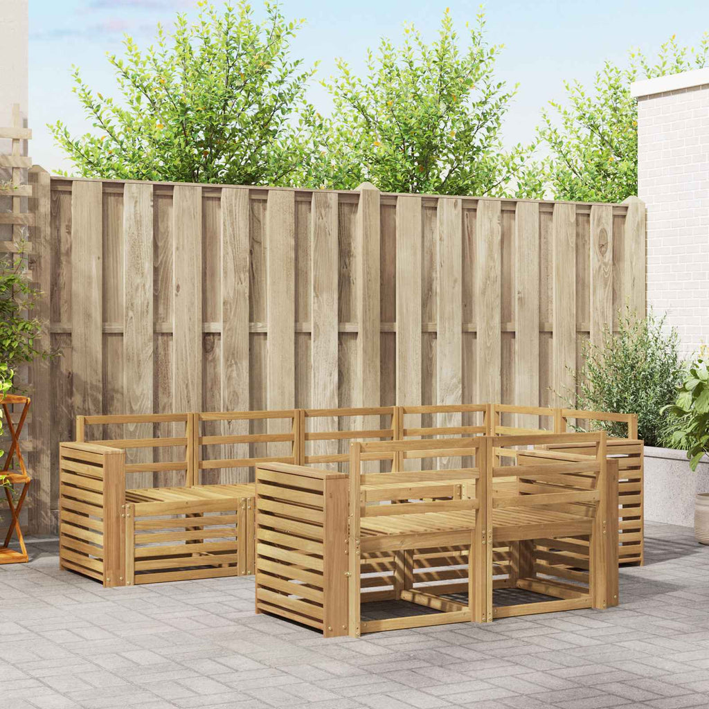 Outdoor-Sofagarnitur 7 pcs Weiß 251 x 132,5 x 73 cm