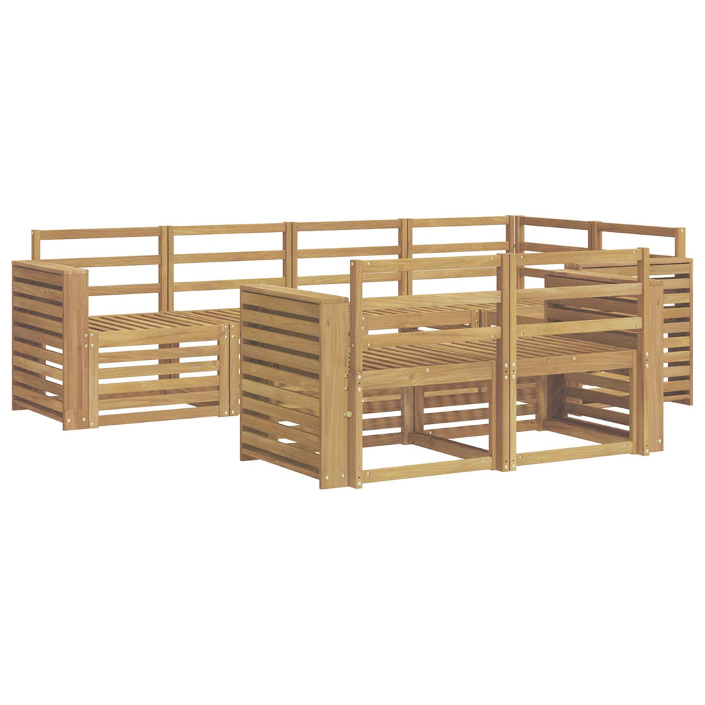 Outdoor-Sofagarnitur 7 pcs Weiß 251 x 132,5 x 73 cm