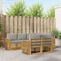 Outdoor-Sofagarnitur 7 pcs Weiß und Hellgrau