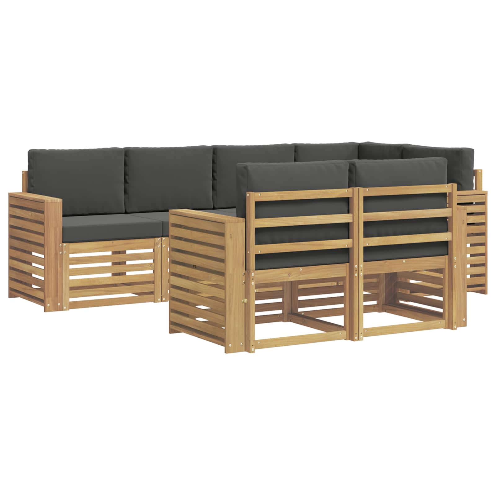 Outdoor-Sofagarnitur 7 pcs Weiß und Anthrazit