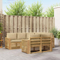 Outdoor-Sofagarnitur 7 pcs Weiß und Beige 251 x 132,5 x 73 cm
