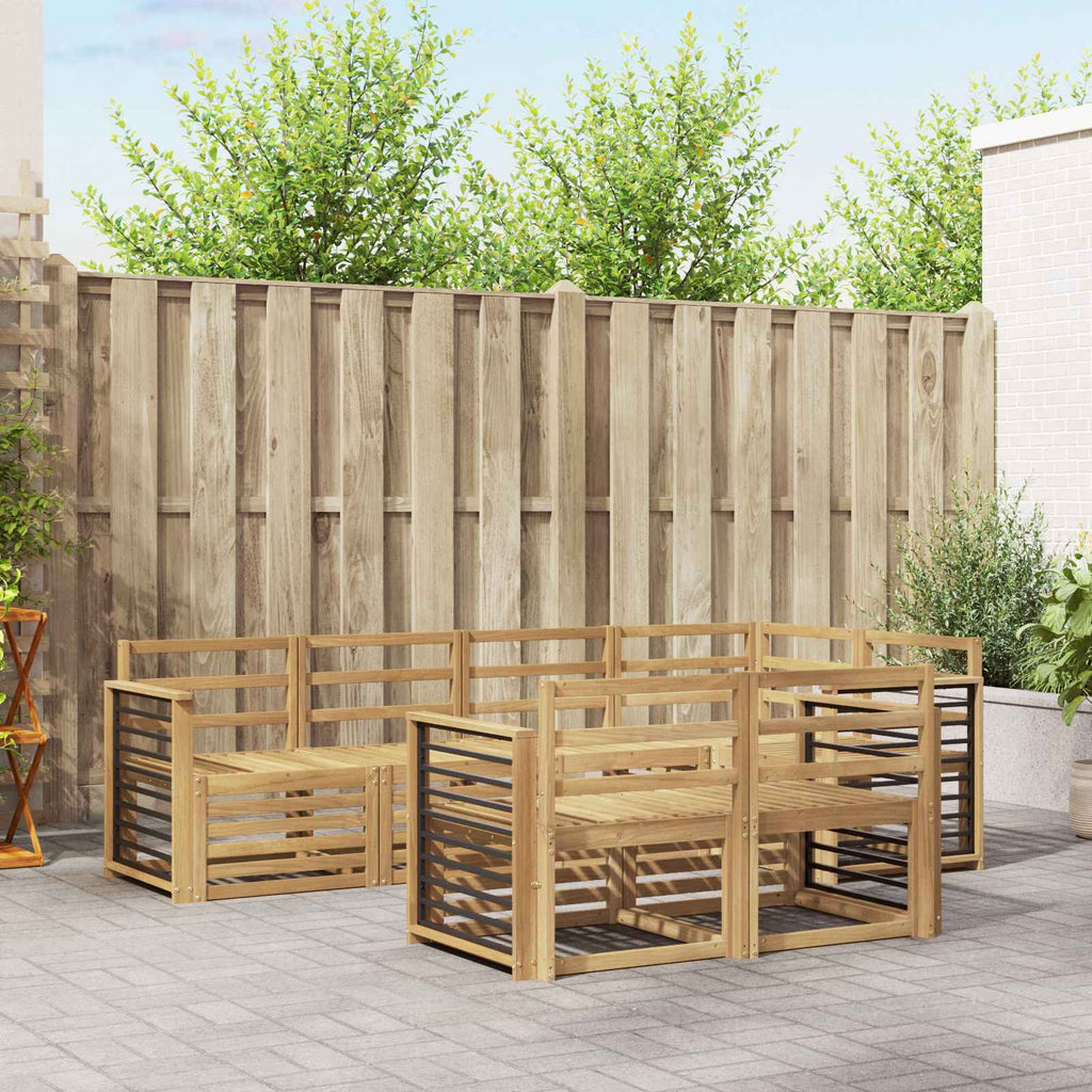 Outdoor-Sofagarnitur 7 pcs Weiß 247 x 128,5 x 73 cm