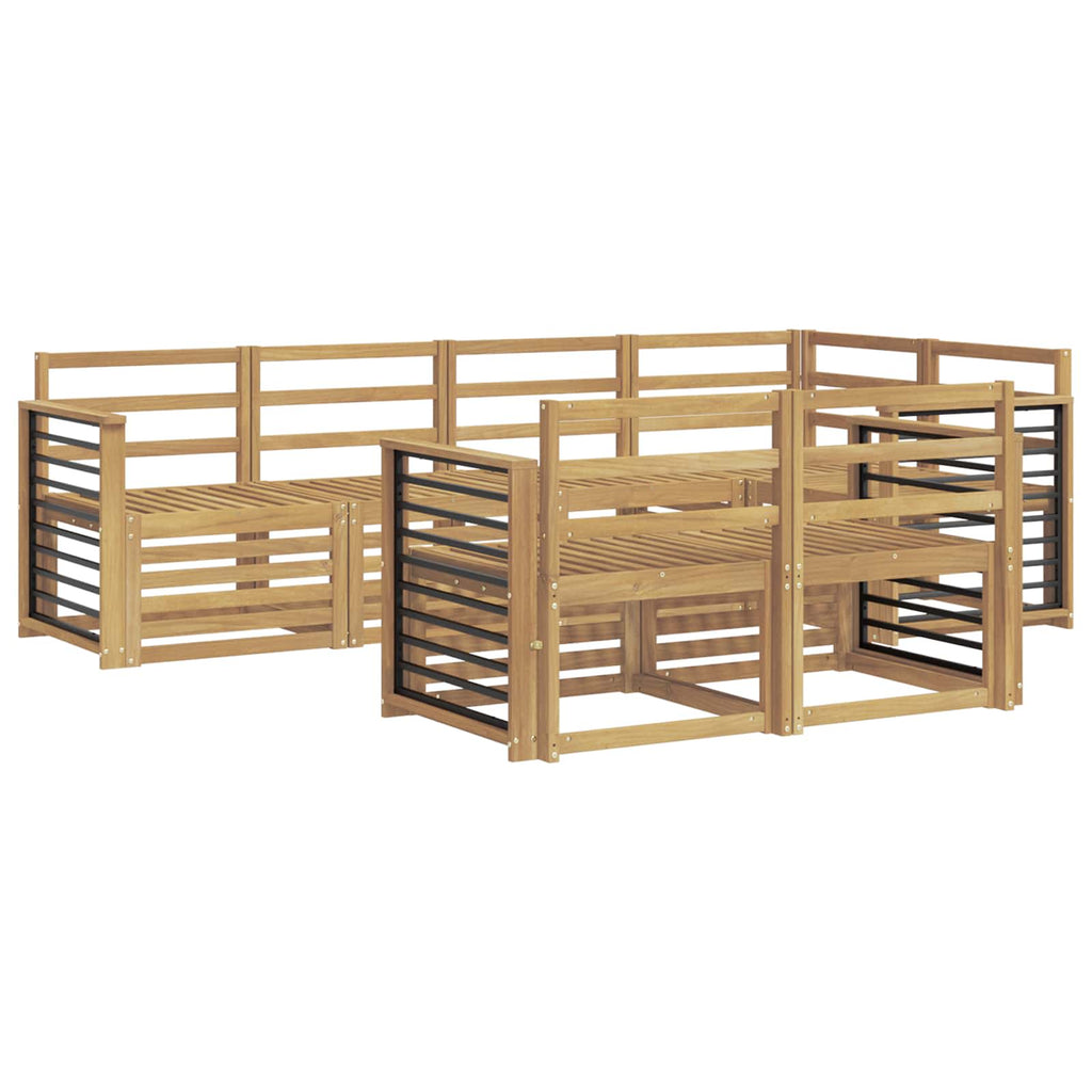 Outdoor-Sofagarnitur 7 pcs Weiß 247 x 128,5 x 73 cm