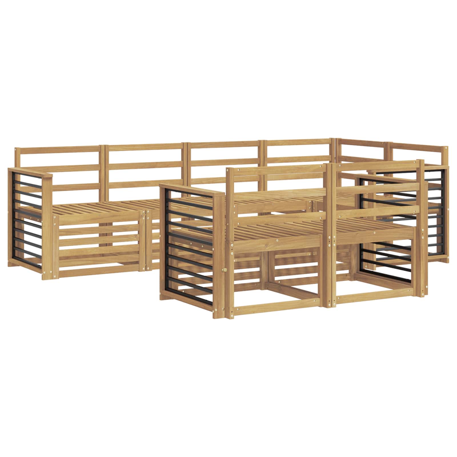 Outdoor-Sofagarnitur 7 pcs Weiß 247 x 128,5 x 73 cm