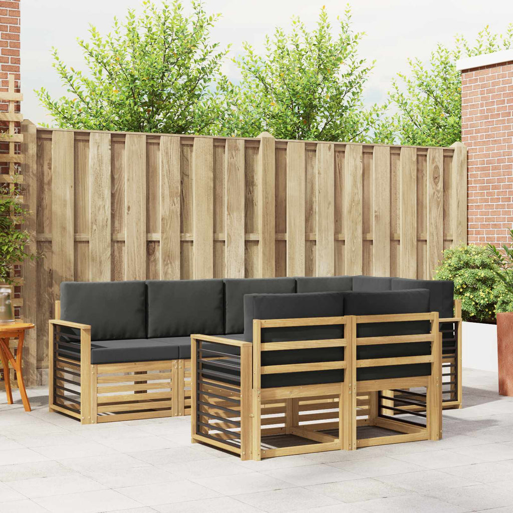 Outdoor-Sofagarnitur 7 pcs Weiß und Anthrazit