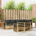 Outdoor-Sofagarnitur 7 pcs Weiß und Anthrazit