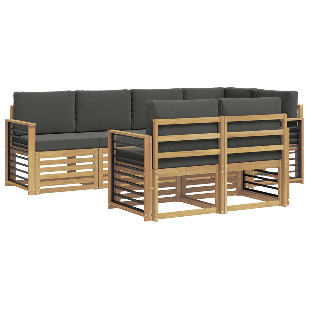 Outdoor-Sofagarnitur 7 pcs Weiß und Anthrazit