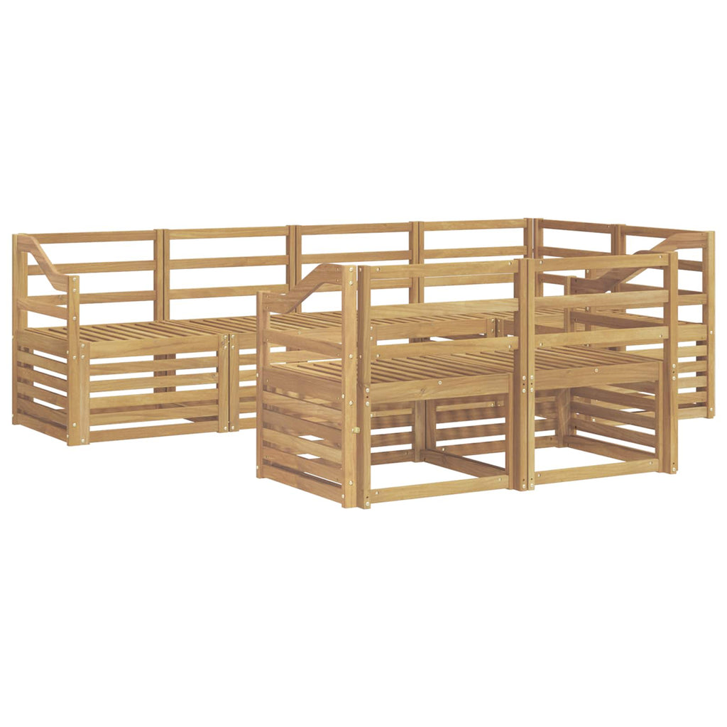 Outdoor-Sofagarnitur 7 pcs Weiß 245 x 126,5 x 73 cm