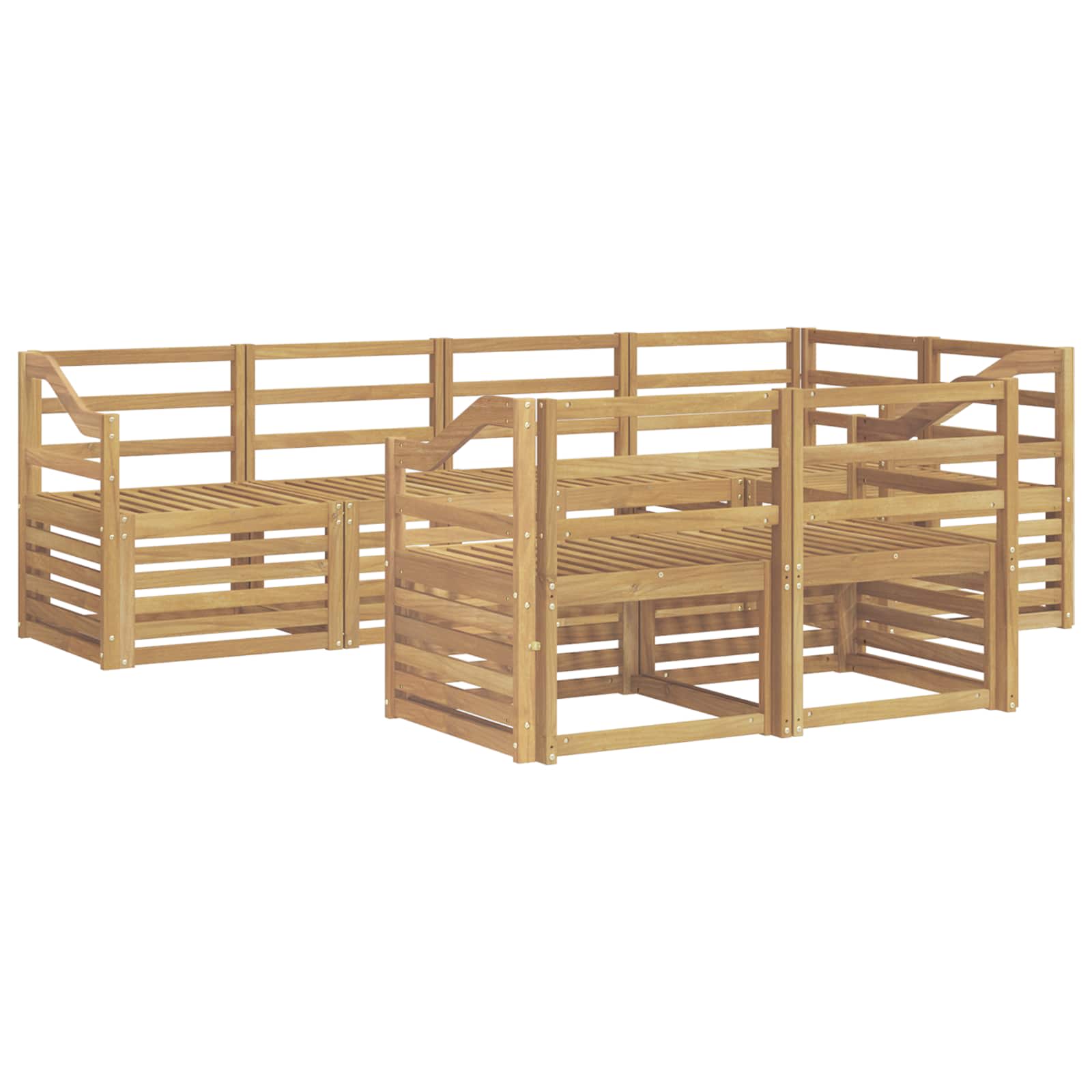 Outdoor-Sofagarnitur 7 pcs Weiß 245 x 126,5 x 73 cm