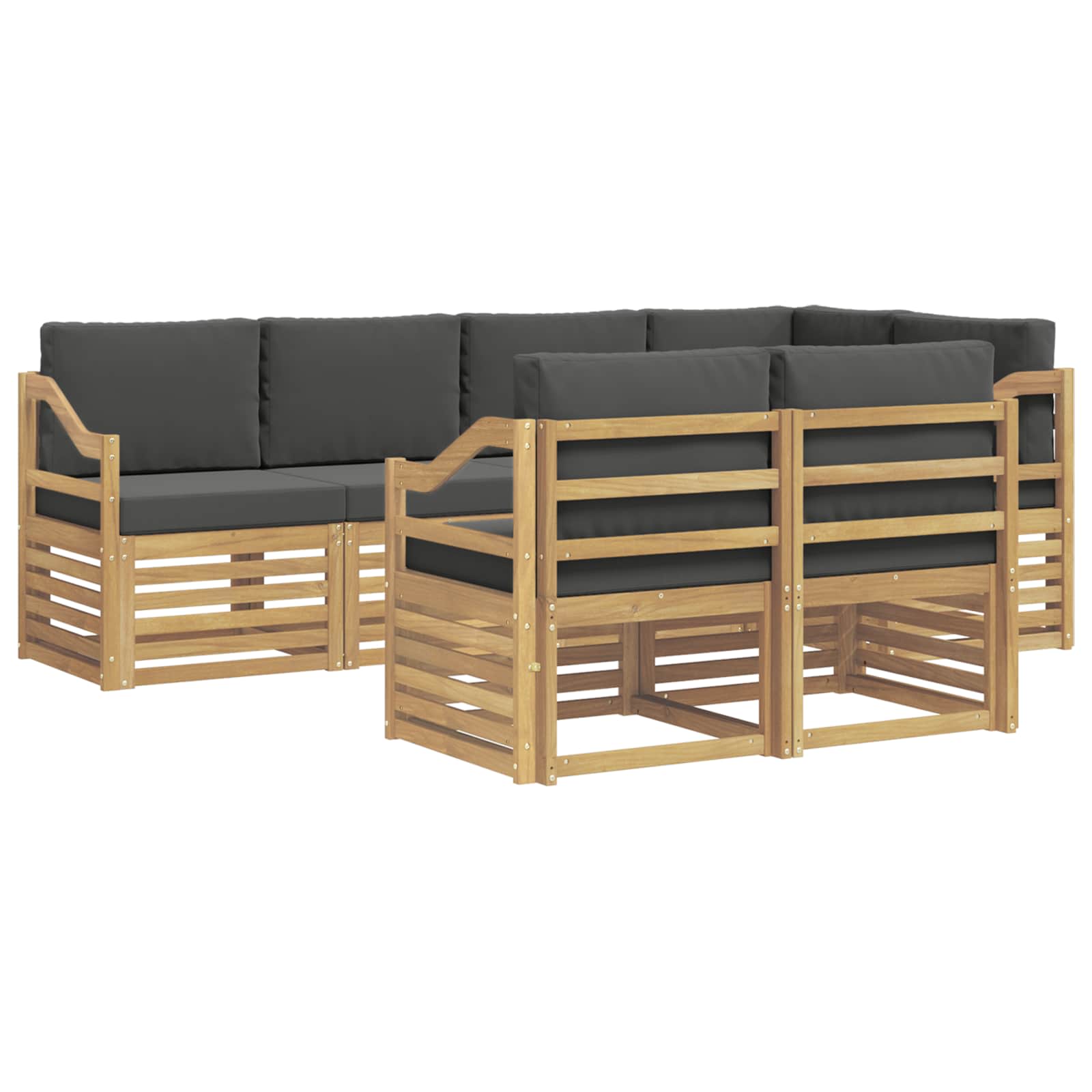 Outdoor-Sofagarnitur 7 pcs Weiß und Anthrazit