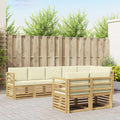 Sofagarnituren 8 pcs Weiß und Creme Massivholz Akazie