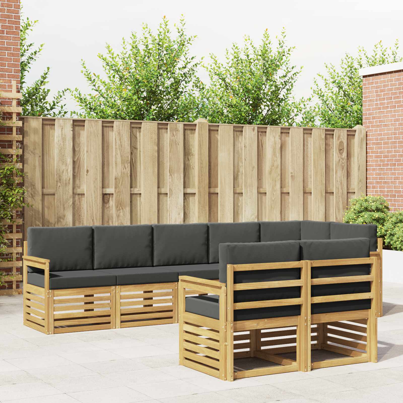 Outdoor-Sofagarnitur 8 pcs Weiß und Anthrazit