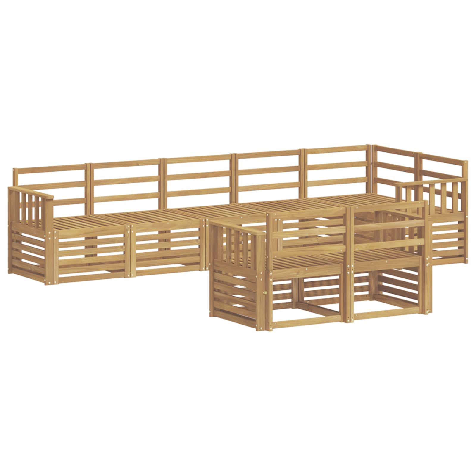 Outdoor-Sofagarnitur 8 pcs Weiß 306 x 128,5 x 73 cm