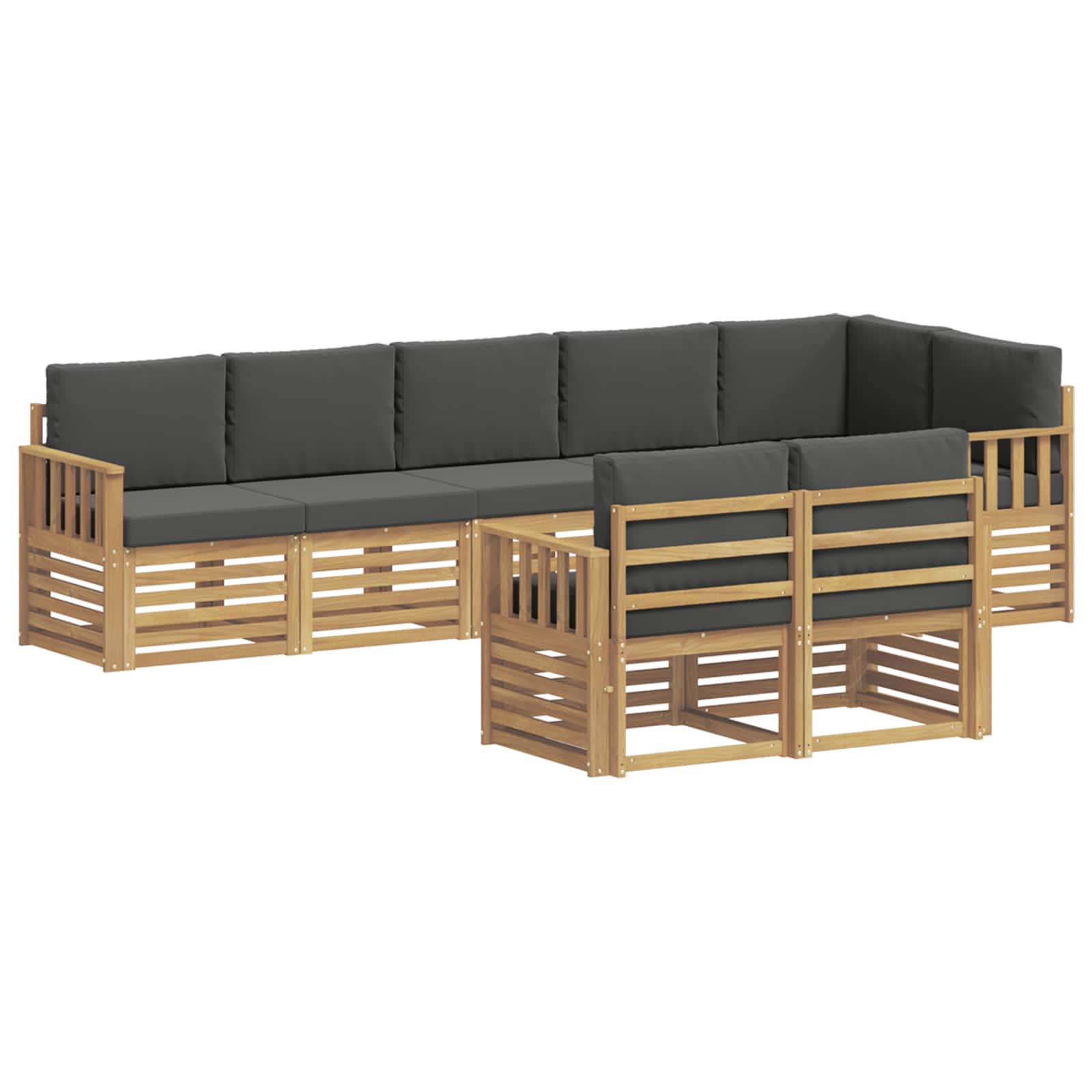 Outdoor-Sofagarnitur 8 pcs Weiß und Anthrazit