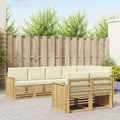 Outdoor-Sofagarnitur 8 pcs Weiß und Creme 306 x 128,5 x 73 cm