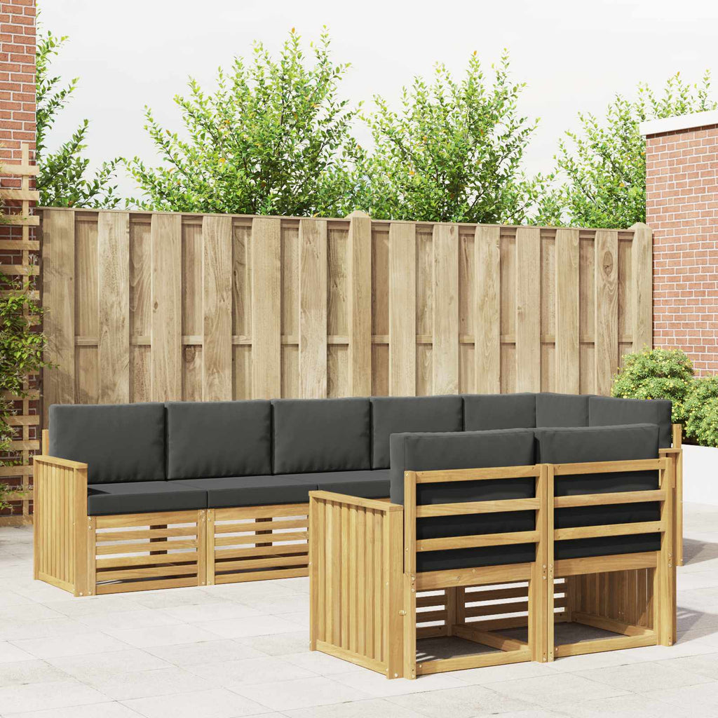 Outdoor-Sofagarnitur 8 pcs Weiß und Anthrazit