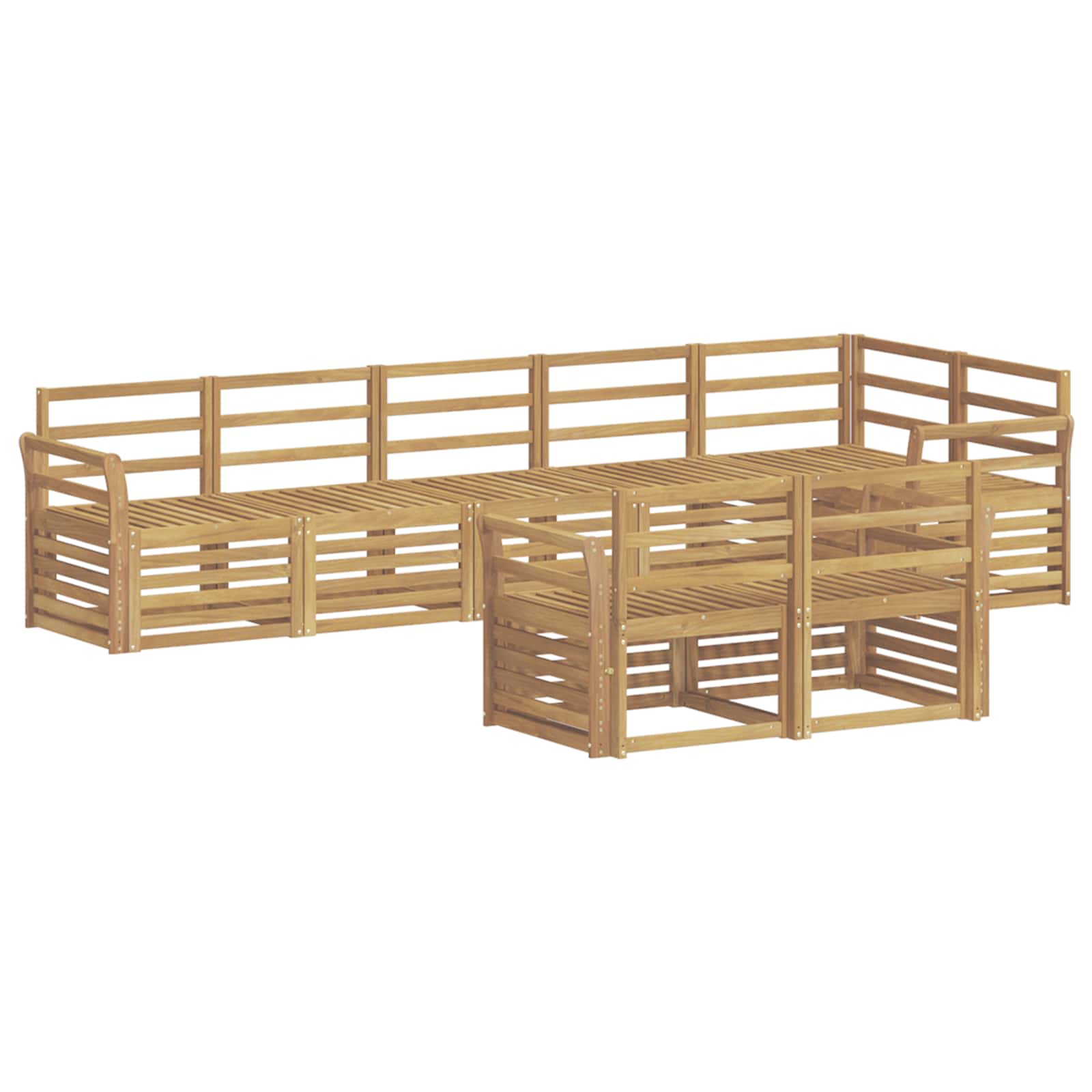 Outdoor-Sofagarnitur 8 pcs Weiß 308 x 130,5 x 73 cm