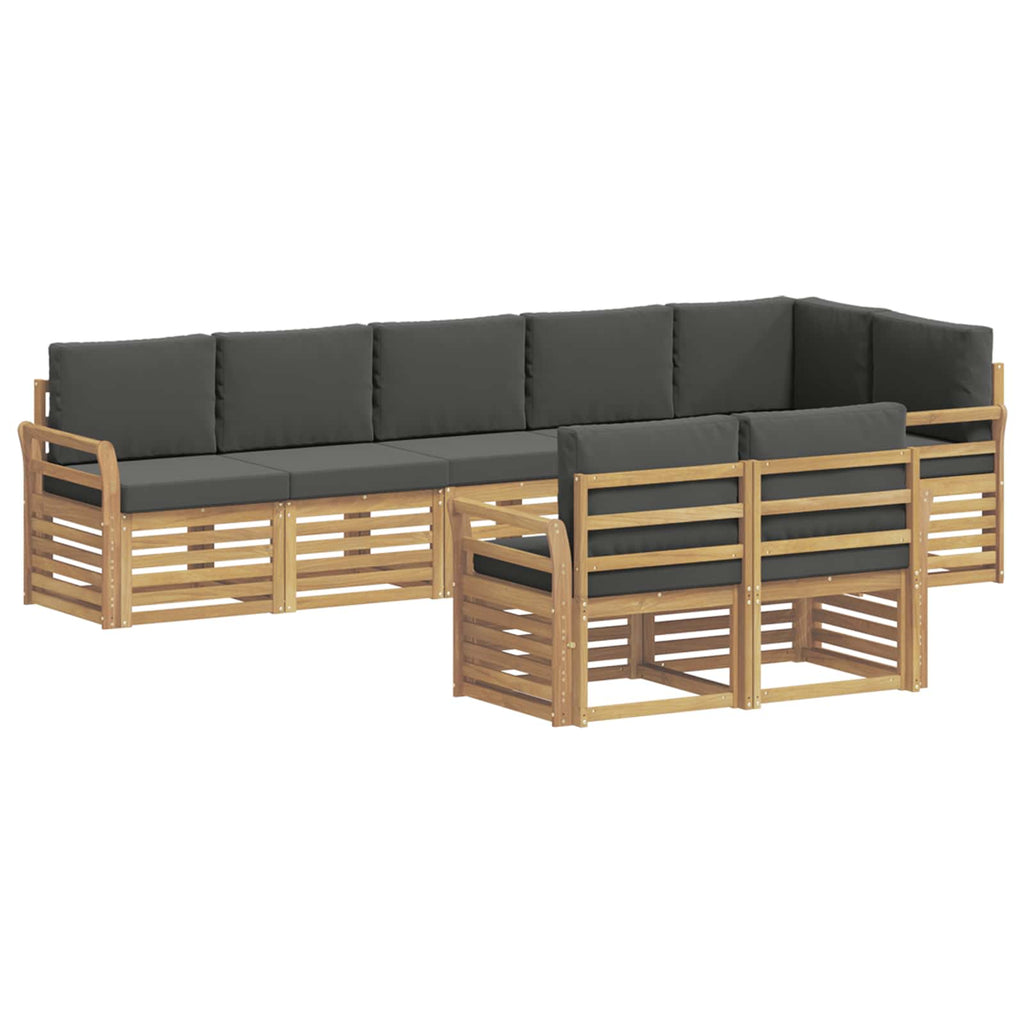 Outdoor-Sofagarnitur 8 pcs Weiß und Anthrazit