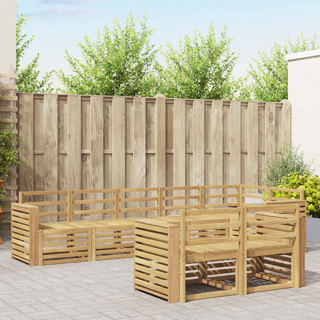Outdoor-Sofagarnitur 8 pcs Weiß 310 x 132,5 x 73 cm