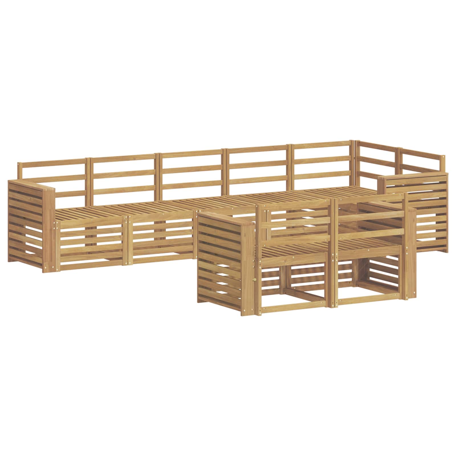 Outdoor-Sofagarnitur 8 pcs Weiß 310 x 132,5 x 73 cm