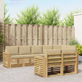 Outdoor-Sofagarnitur 8 pcs Weiß und Beige 310 x 132,5 x 73 cm