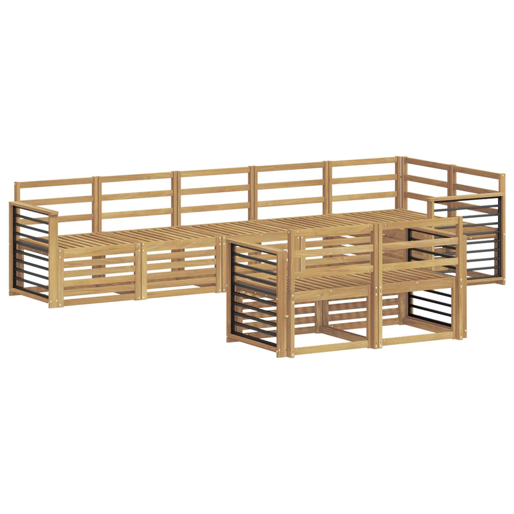 Outdoor-Sofagarnitur 8 pcs Weiß 306 x 128,5 x 73 cm