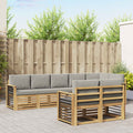 Outdoor-Sofagarnitur 8 pcs Weiß und Hellgrau