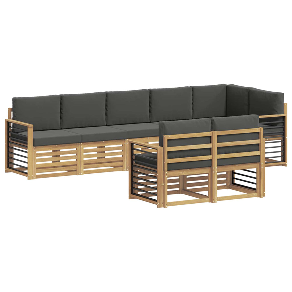 Outdoor-Sofagarnitur 8 pcs Weiß und Anthrazit