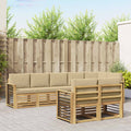 Outdoor-Sofagarnitur 8 pcs Weiß und Beige 306 x 128,5 x 73 cm