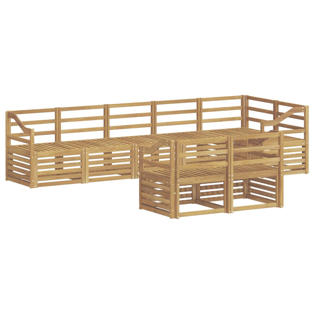 Outdoor-Sofagarnitur 8 pcs Weiß 304 x 126,5 x 73 cm