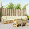 Sofagarnituren 8 pcs Weiß und Creme Massivholz Akazie