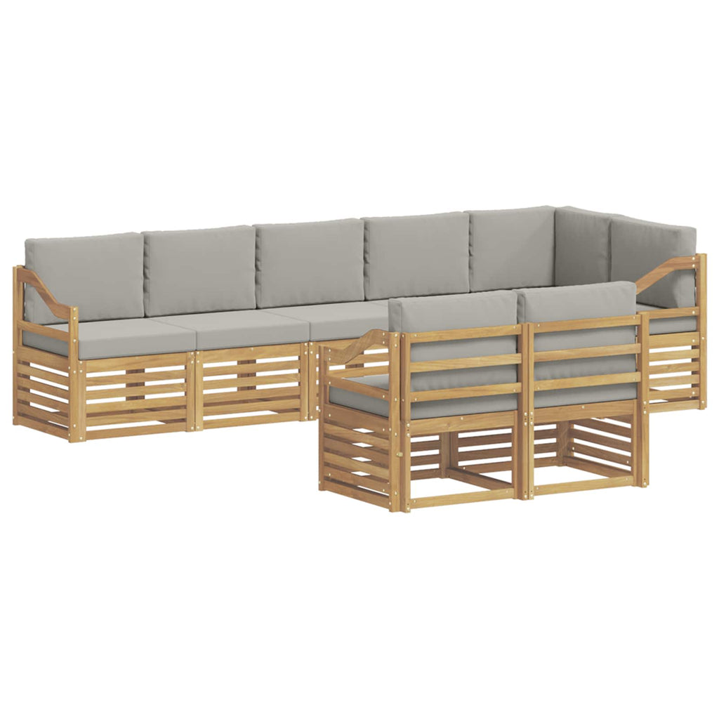 Outdoor-Sofagarnitur 8 pcs Weiß und Hellgrau