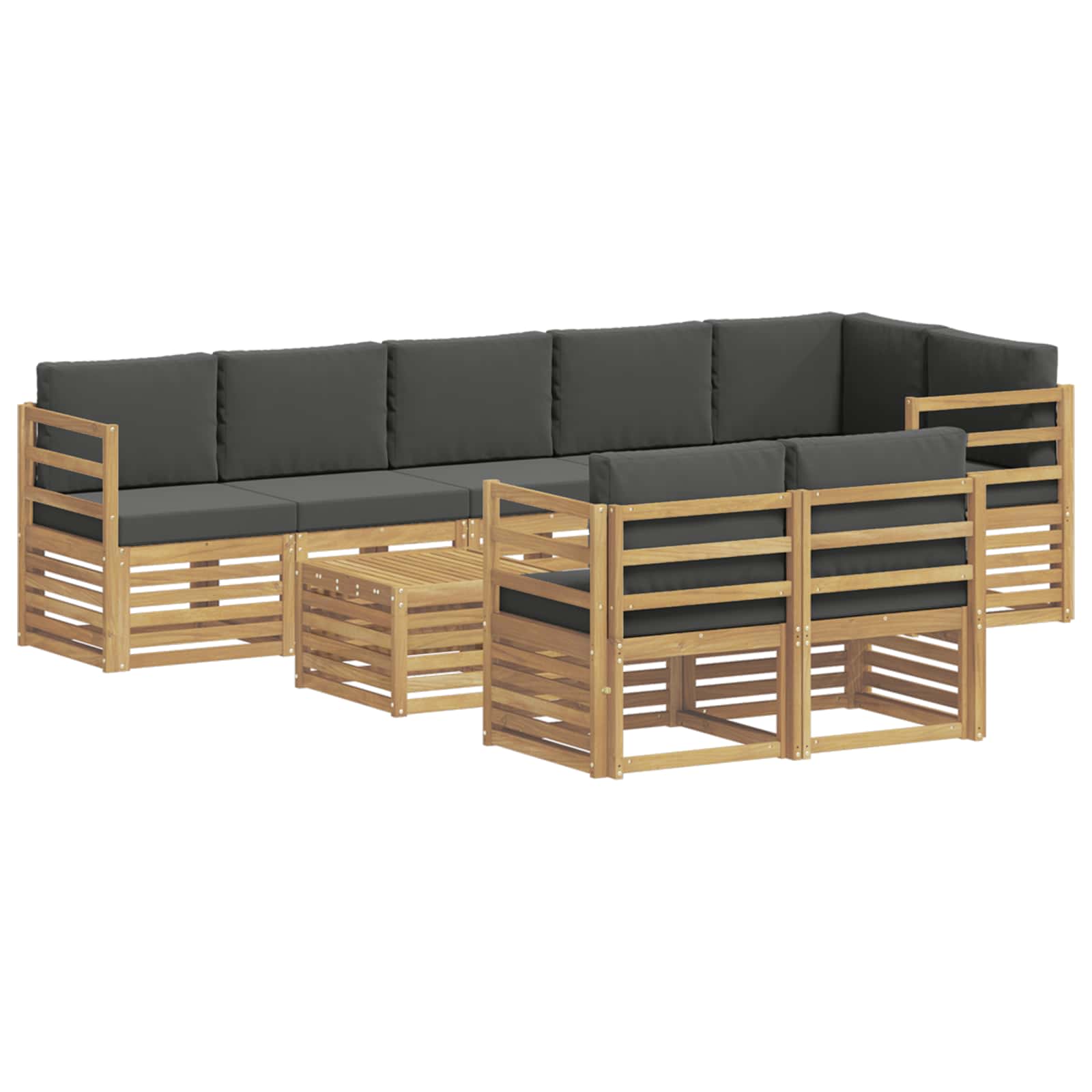 Outdoor-Sofagarnitur 8 pcs Weiß und Anthrazit 59 x 59 x 37 cm