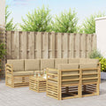 Outdoor-Sofagarnitur 9 pcs Weiß und Beige 59 x 59 x 37 cm