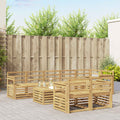 Outdoor-Sofagarnitur 9 pcs Weiß 59 x 59 x 37 cm
