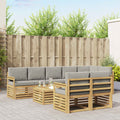 Outdoor-Sofagarnitur 8 pcs Weiß und Hellgrau 59 x 59 x 37 cm