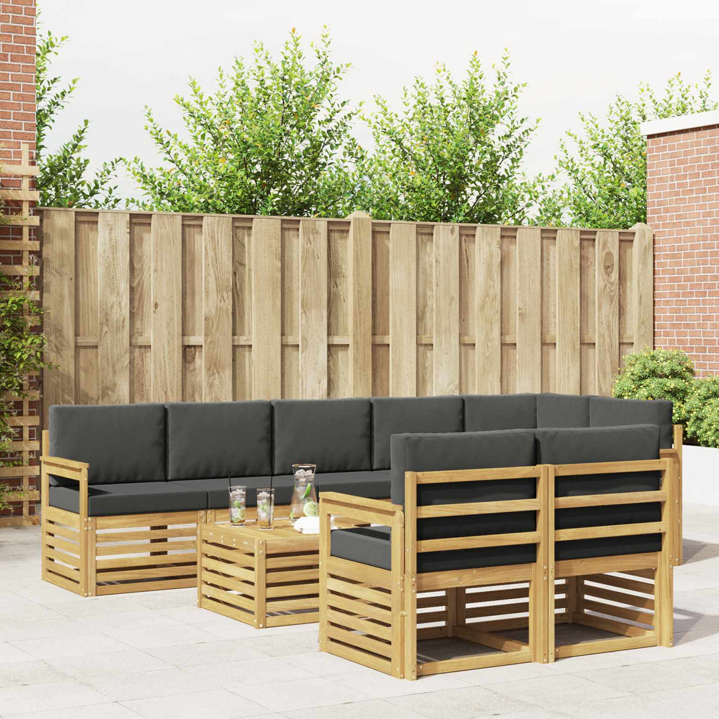 Outdoor-Sofagarnitur 8 pcs Weiß und Anthrazit 59 x 59 x 37 cm