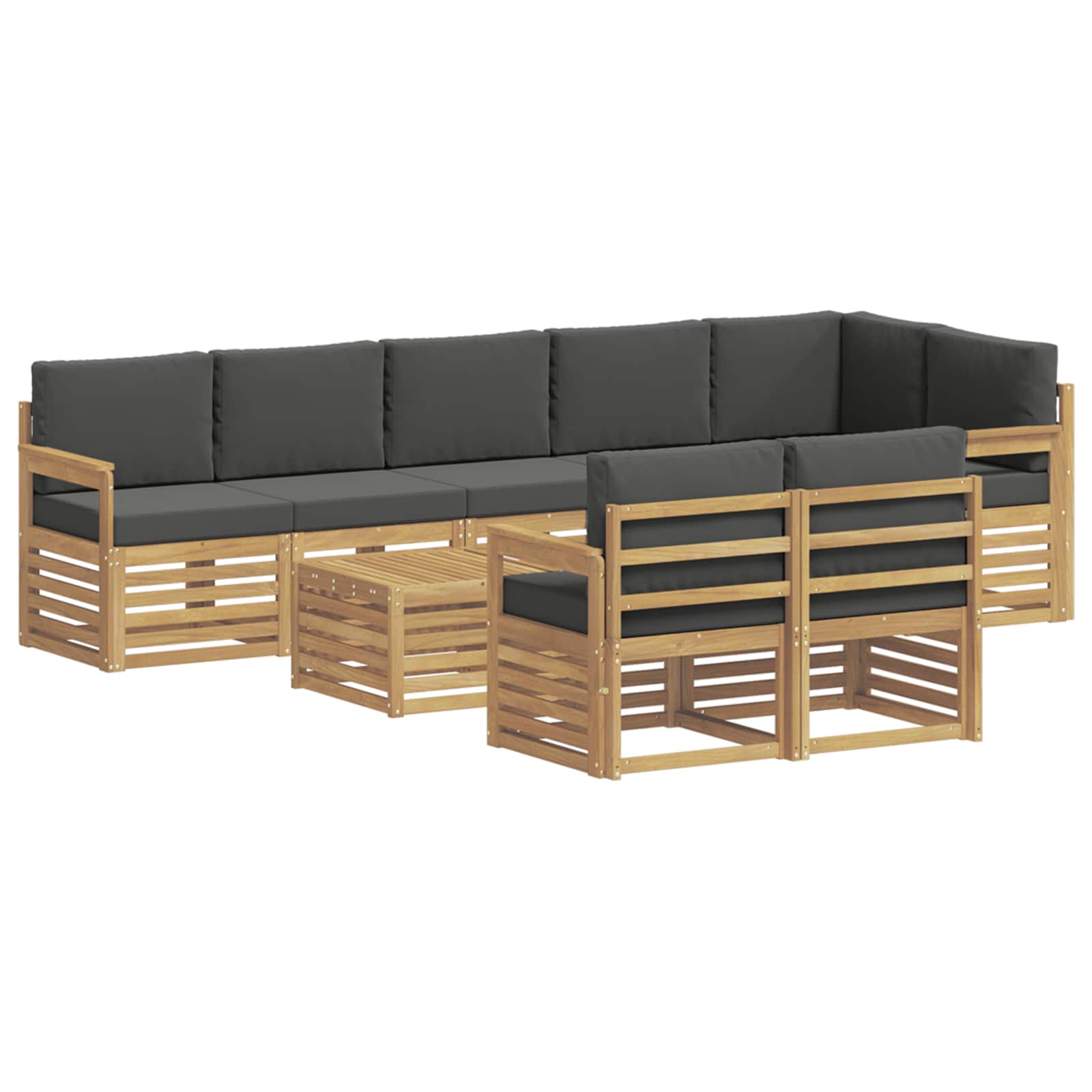 Outdoor-Sofagarnitur 8 pcs Weiß und Anthrazit 59 x 59 x 37 cm